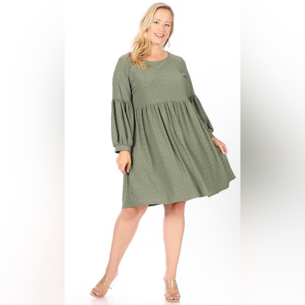 Vibe Sportswear Lantern Eyelet Dress